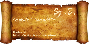 Szabó Dezsér névjegykártya